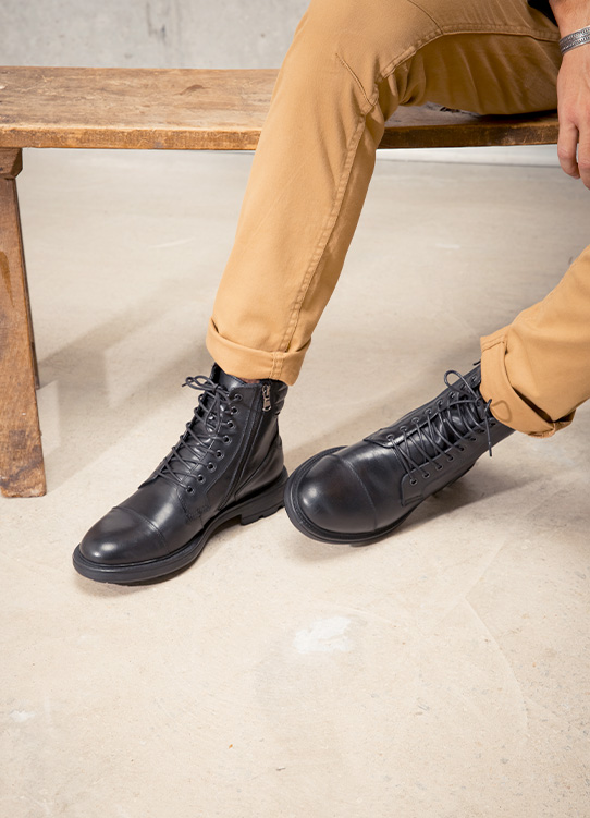 EFFICACE | Men Leather Black Boots